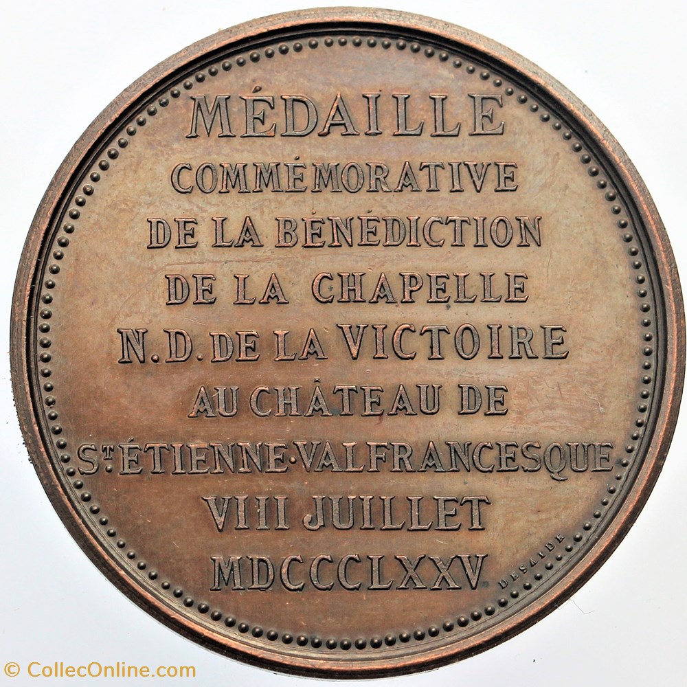 1875 - Bénédiction N. D. de la Victoire 2 medailles france 1875 benediction n d de la victoire