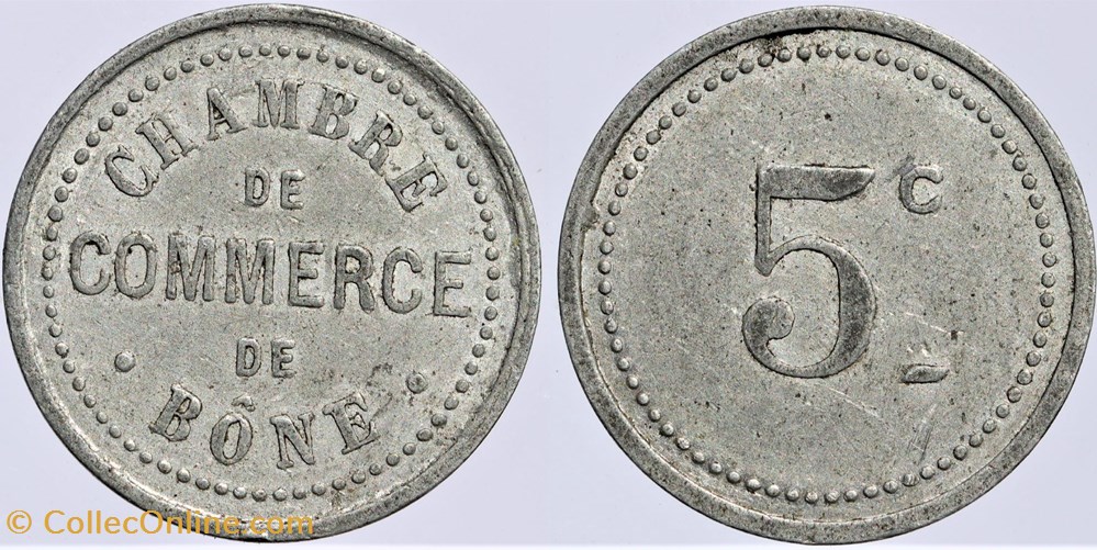 Algérie - Bone - 5 centimes monnaies colonies francaises algerie bone 5 centimes