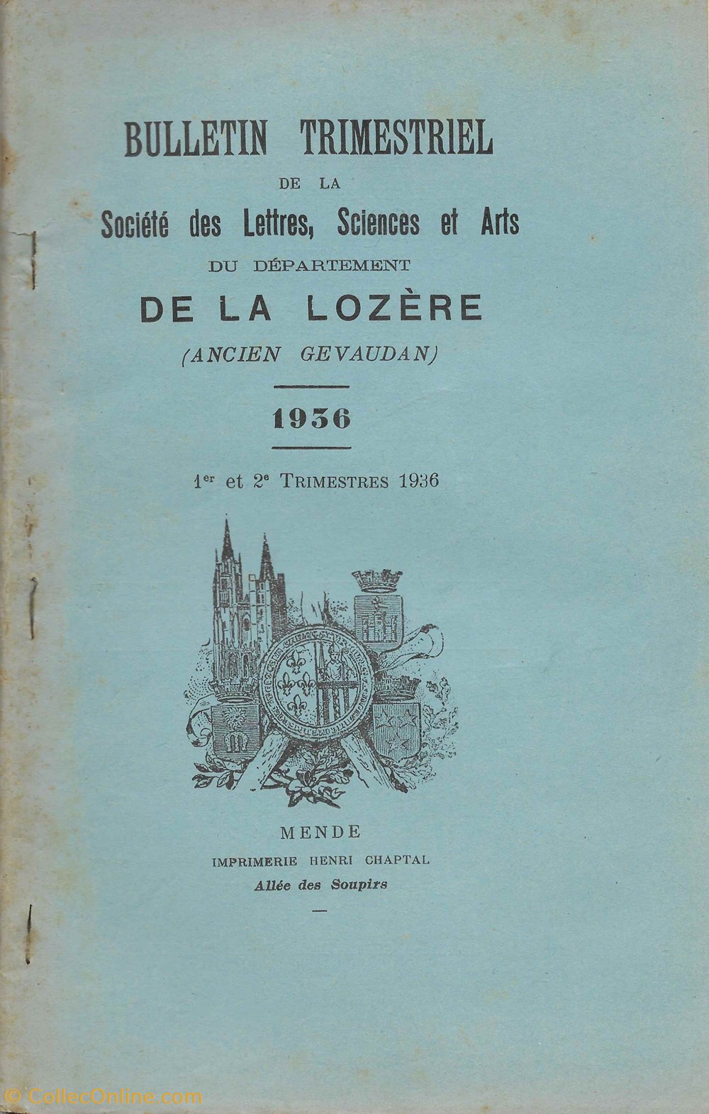 livres bd revues 1936 bulletin de la societe des lettres de la lozere