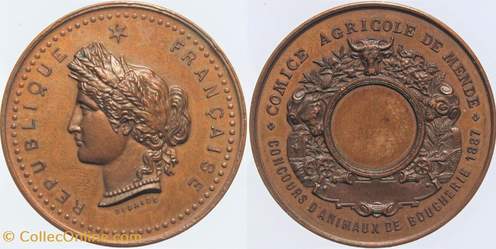 1887 - Animaux de boucherie medailles france 1887 animaux de boucherie