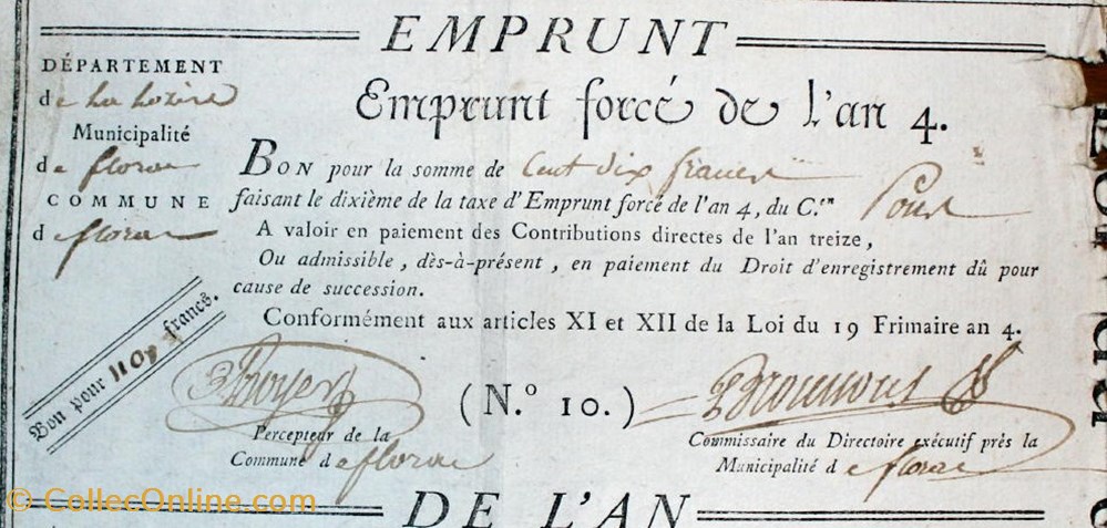 Bon pour 110 francs - Florac (Lozère) billets europe france bon pour 110 francs florac lozere