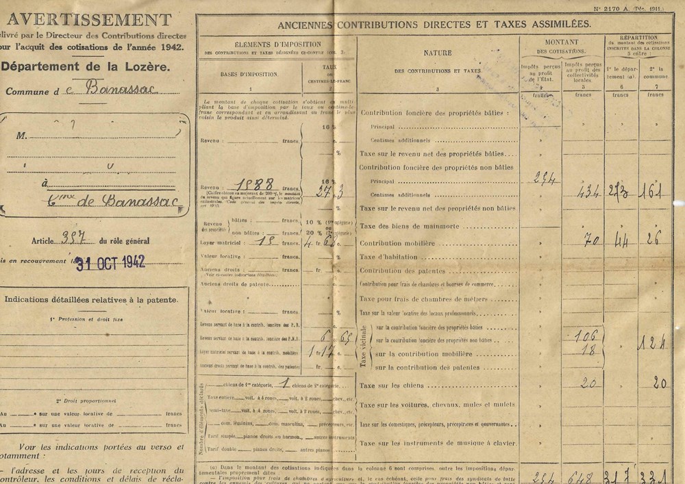 1942 - Avertissement documents anciens autres 1942 avertissement