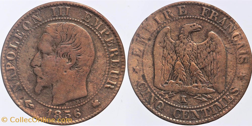 F-116 - Second Empire - 5 centimes - 1856 K monnaies monde france f 116 second empire 5 centimes 1856 k