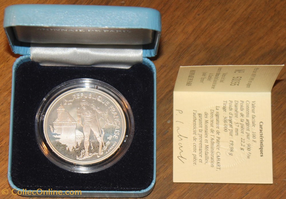 1991 - 100 franc argent B.E. monnaies monde france 1991 100 franc argent b e