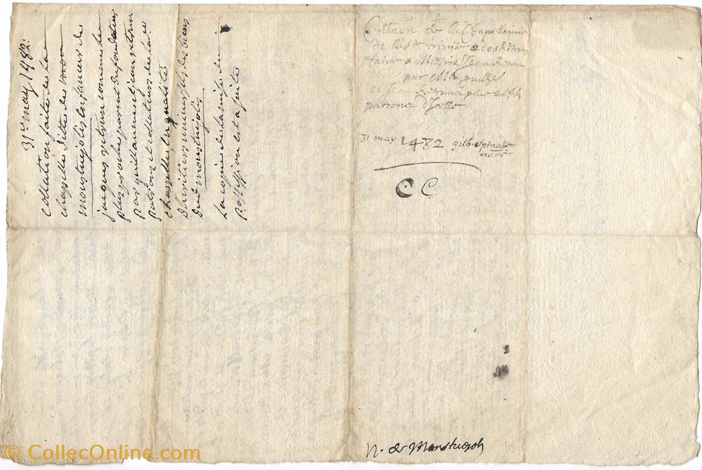 1482 - Copie, concerne la chapelle de la trinité de l'église de la Canourgue documents anciens autres 1482 copie concerne la chapelle de la trinite de eglise de la canourgue