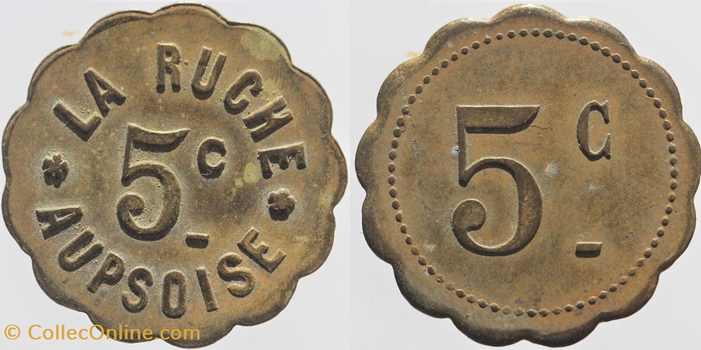 83 - Aups - 5 centimes monnaies monde france 83 aups 5 centimes