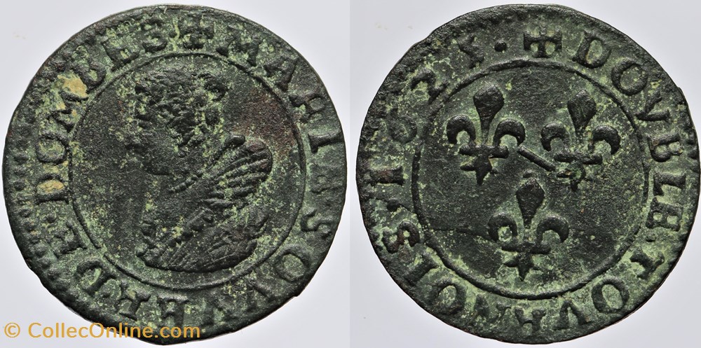 monnaies france feodales dombes marie double tournois 1625