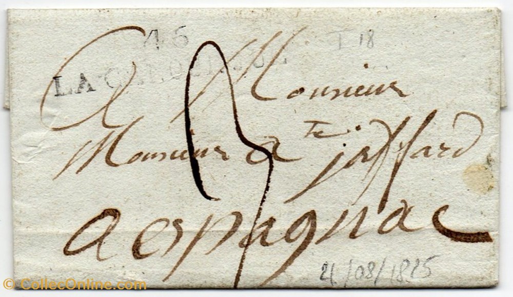 documents anciens marques postales europe 1825 46 la canourgue