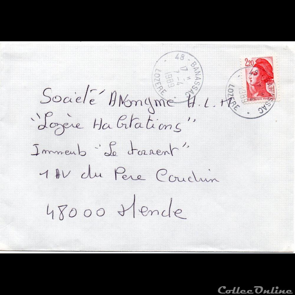 1989 - Type A9, 48 - Banassac marque postale europe france 1989 type a9 48 banassac
