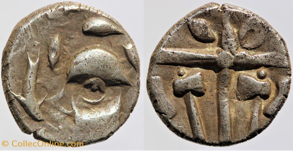 monnaies antiques av jc ap celtes volques tectosages drachme aux haches affrontees
