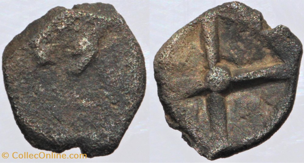 Rutènes - Obole aux cantons vides monnaies antiques av jc ap celtes rutenes obole aux cantons vides