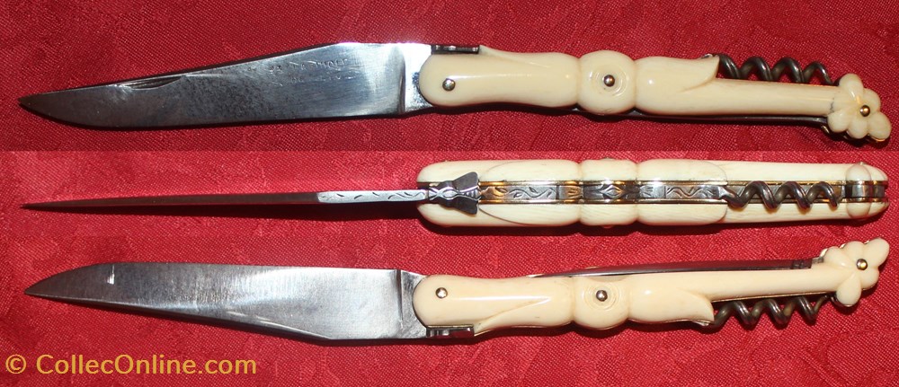 Laguiole "boule" Besset Crocombette 3 couteaux regionaux laguiole boule besset crocombette