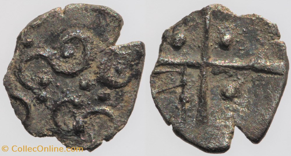 Cadurques - Obole au triskèle monnaies antiques av jc ap celtes cadurques obole au triskele
