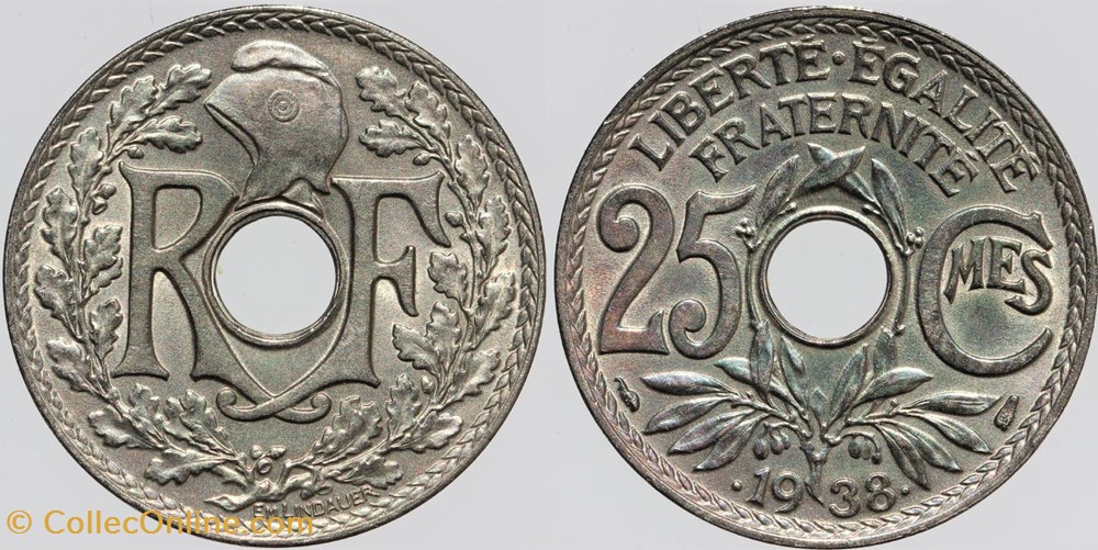 F-172 - Lindauer - 25 c. - 1938 monnaies monde france f 172 lindauer 25 c 1938