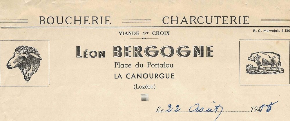 Bergogne Léon (1955) documents anciens factures commerciaux bergogne leon 1955