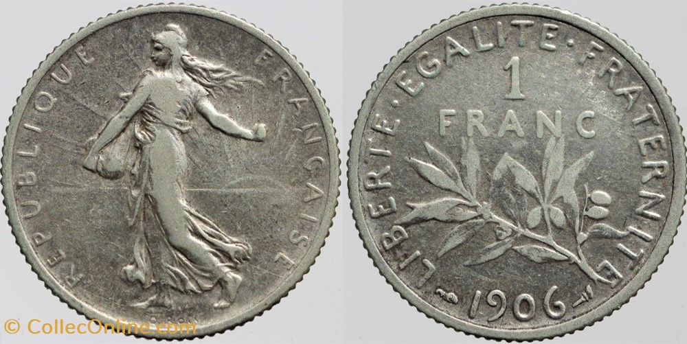 monnaies monde france f 217 roty 1 fr 1906