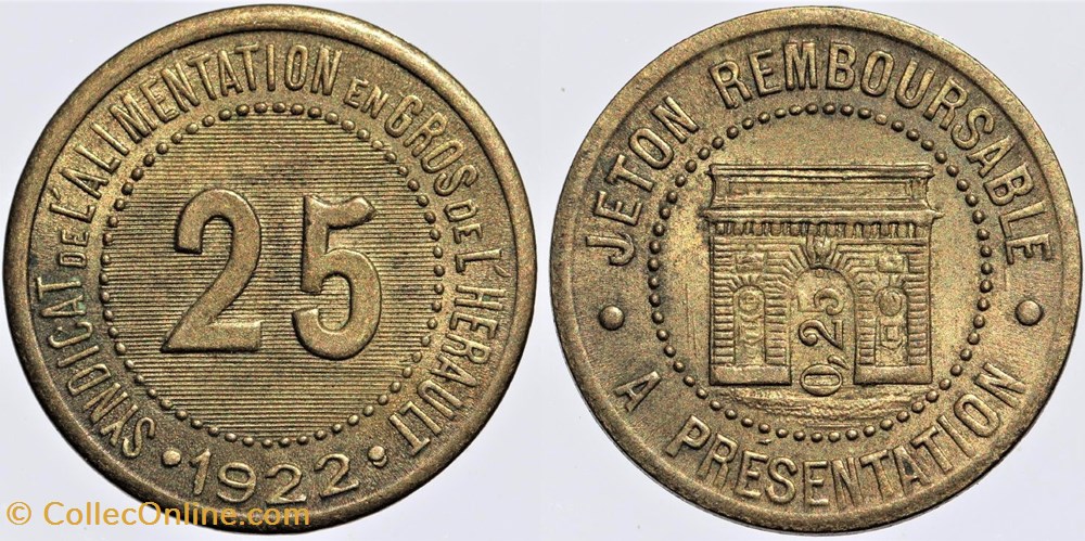 34 - Herault - S.A. - 25 centimes monnaies monde france 34 herault s a 25 centimes