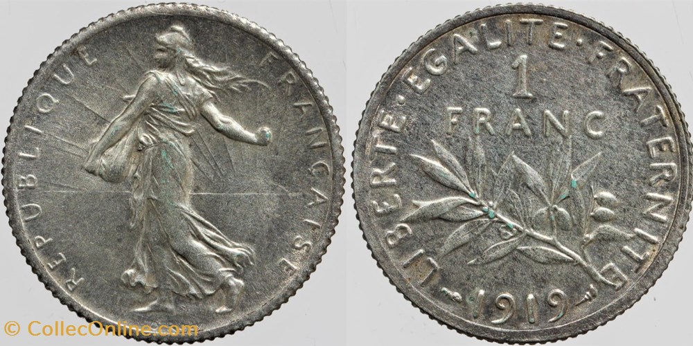 monnaies monde france f 217 roty 1 fr 1919