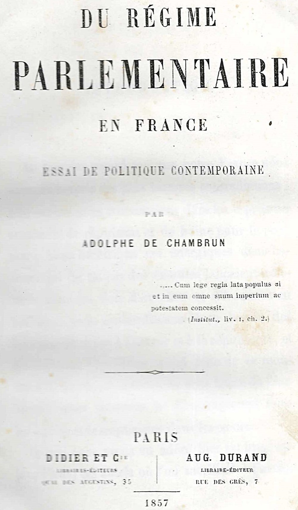 livres bd revues 1857 regime parlementaire en france