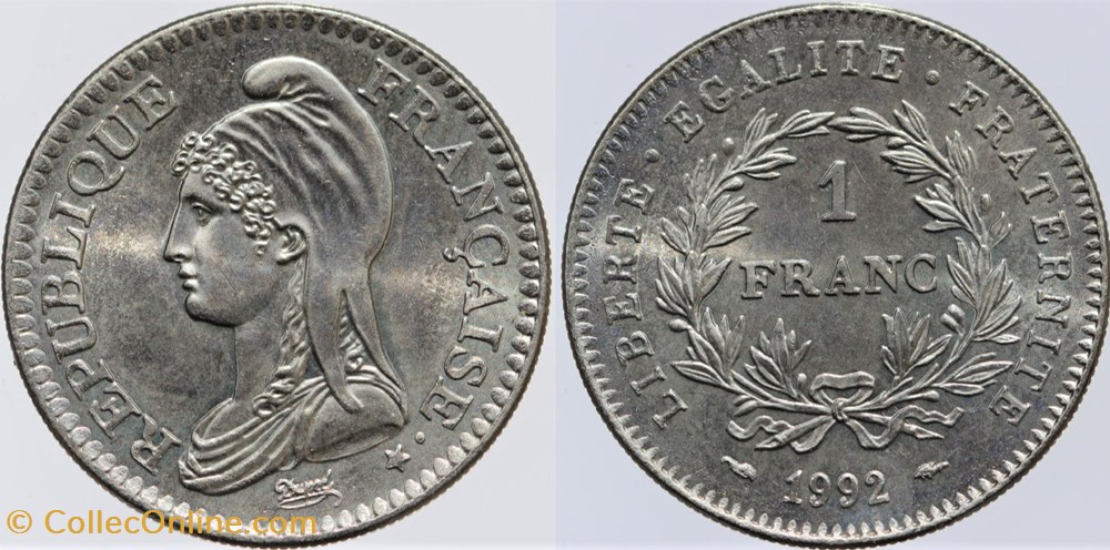 monnaies monde france f 229 dupre 1 fr 1992