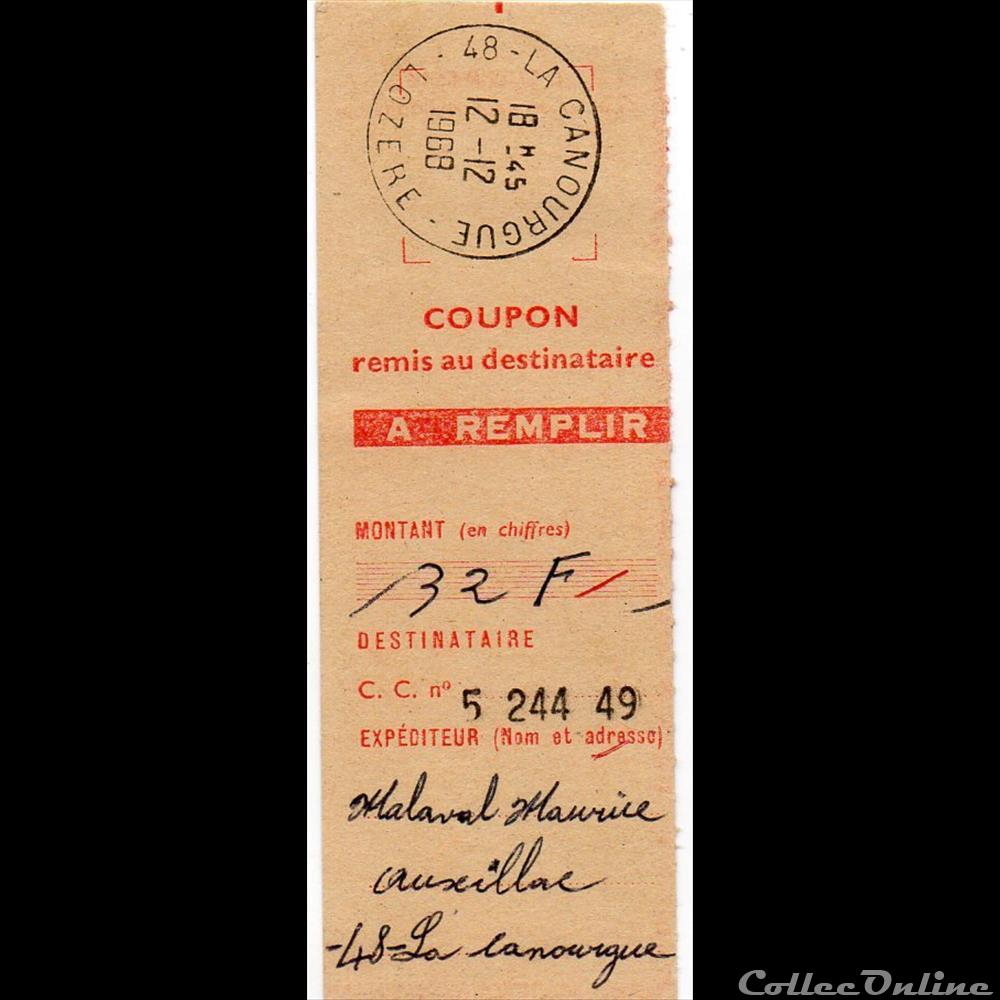 marque postale europe france 1968 type a9 sur coupon