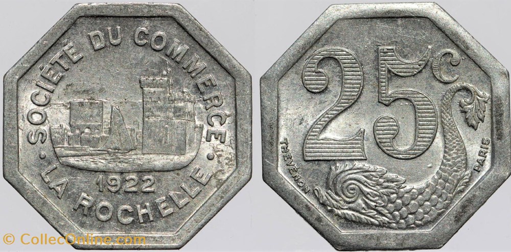 17 - La Rochelle - 25 centimes monnaies monde france 17 la rochelle 25 centimes