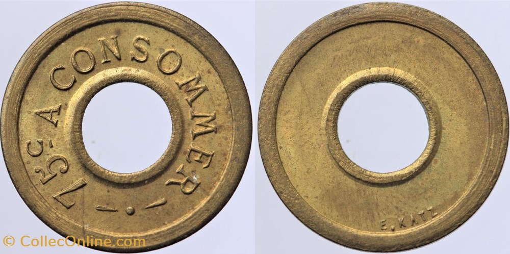 Jeton à consommer - 75 centimes monnaies monde france jeton a consommer 75 centimes