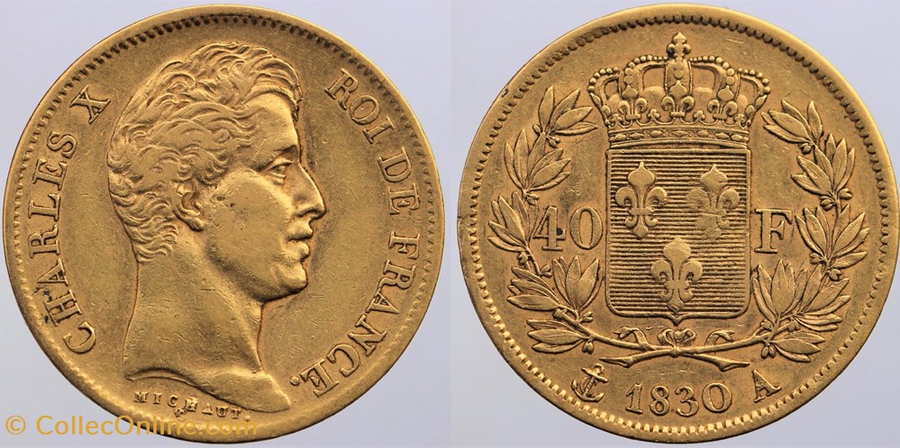 F-544 - Charles X - 40 francs - 1830 Paris monnaies monde france f 544 charles x 40 francs 1830 paris