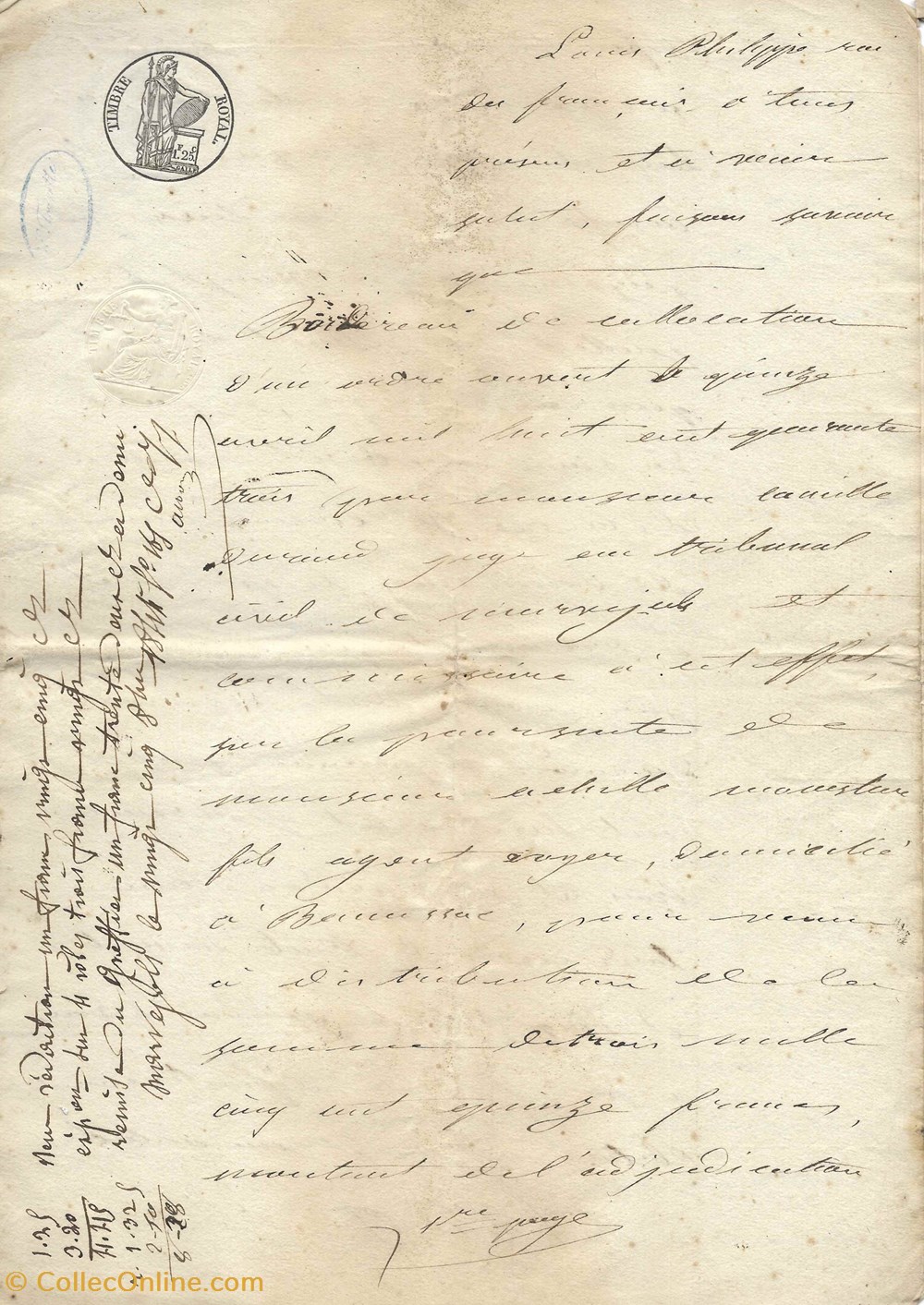 1844 - Bordereau de collocations documents anciens autres 1844 bordereau de collocations
