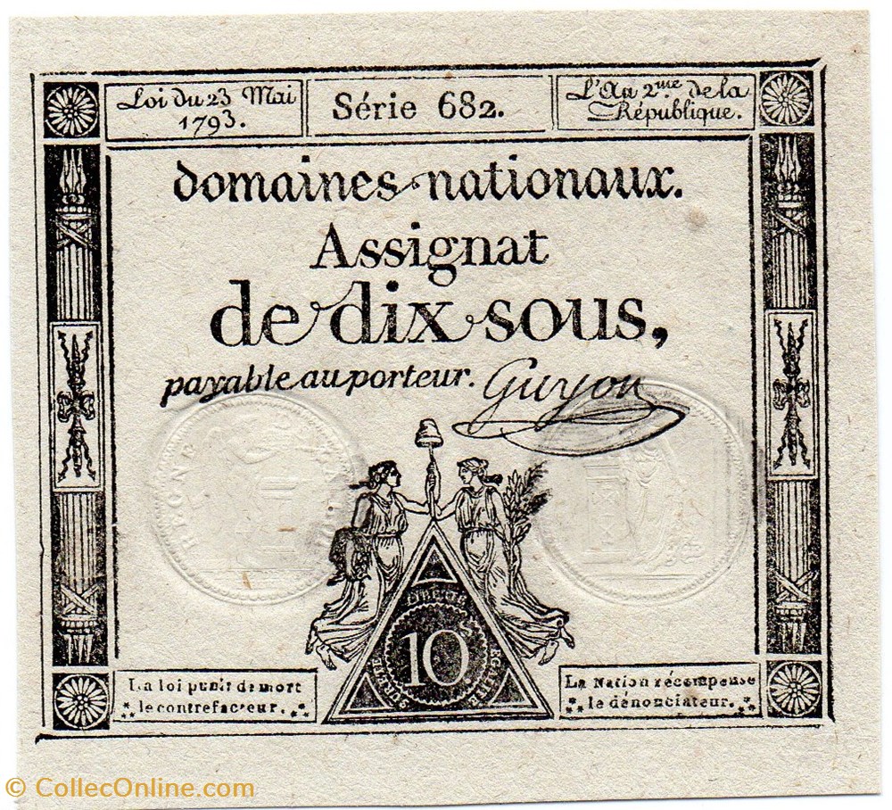 Assignat de 10 sous - 23 mai 1793 billets europe france assignat de 10 sous 23 mai 1793