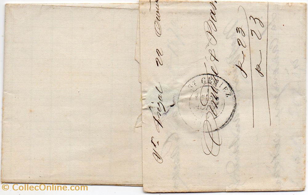 1870 - Cachet type 16 + G.C. 721 documents anciens marques postales europe 1870 cachet type 16 g c 721