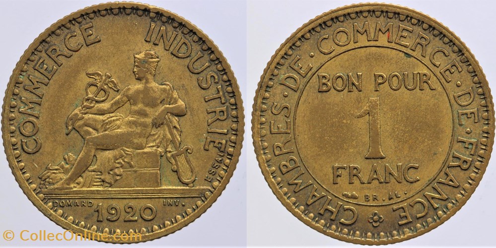 F-218 - Domard - 1 f. - 1920 essai monnaies monde france f 218 domard 1 f 1920 essai