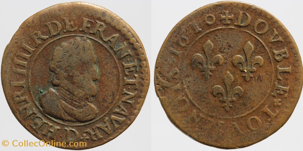 monnaies europe medievale a france royales dy 1273 henri iv double tournois 1610 lyon