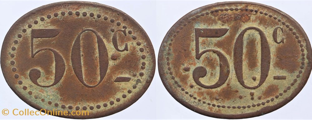 Jeton de 50 centimes monnaies monde france jeton de 50 centimes