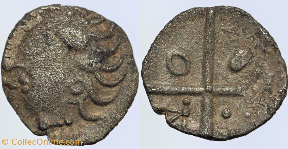 Rutènes - Obole du type de Grabels monnaies antiques av jc ap celtes rutenes obole du type de grabels