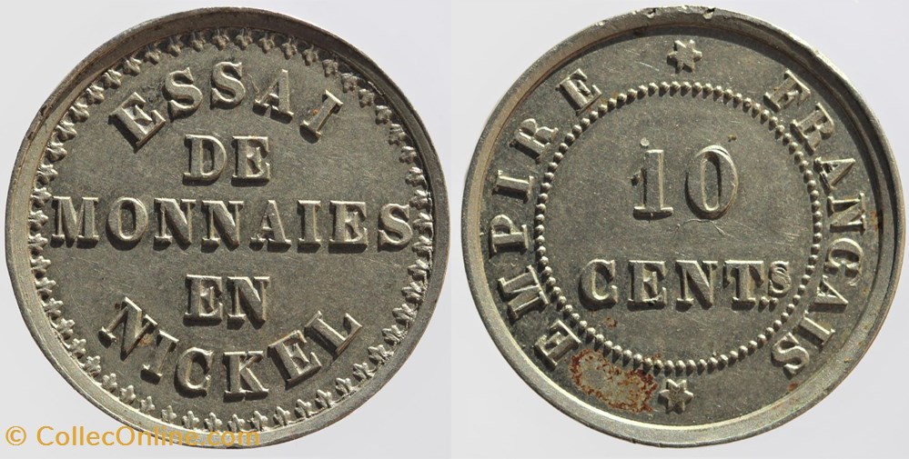 1860 - Second Empire - 10 centimes - Essai monnaies monde france 1860 second empire 10 centimes essai