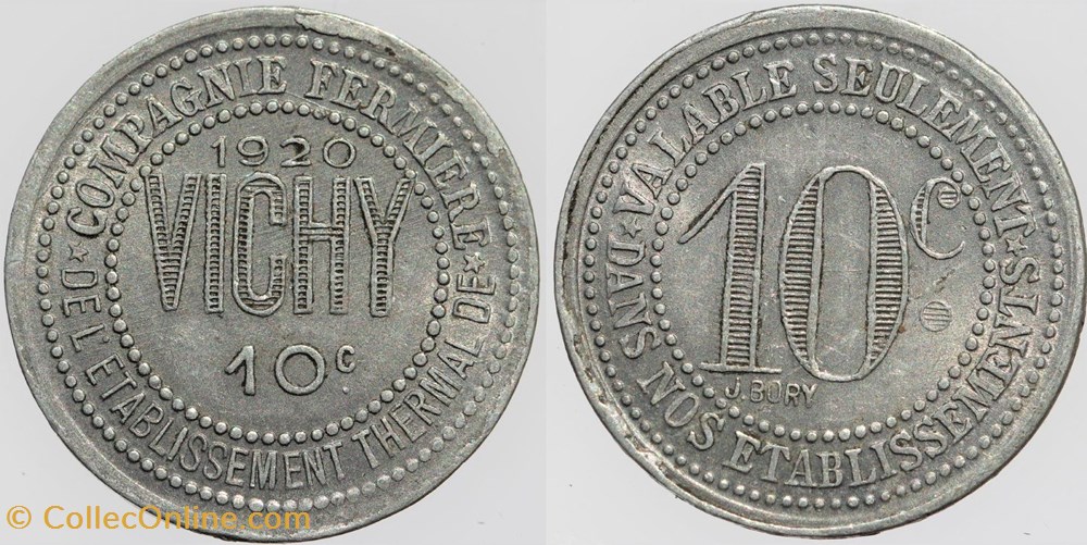 03 - Vichy - 10 centimes monnaies monde france 03 vichy 10 centimes