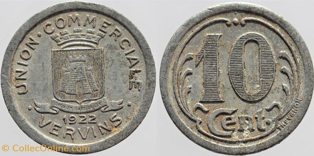 02 - Vervins - 10 centimes monnaies monde france 02 vervins 10 centimes