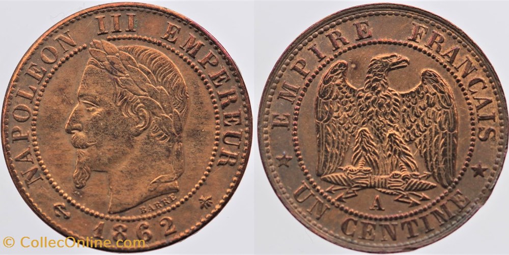 F-103 - Second Empire - 1 centime - 1862 A monnaies monde france f 103 second empire 1 centime 1862 a