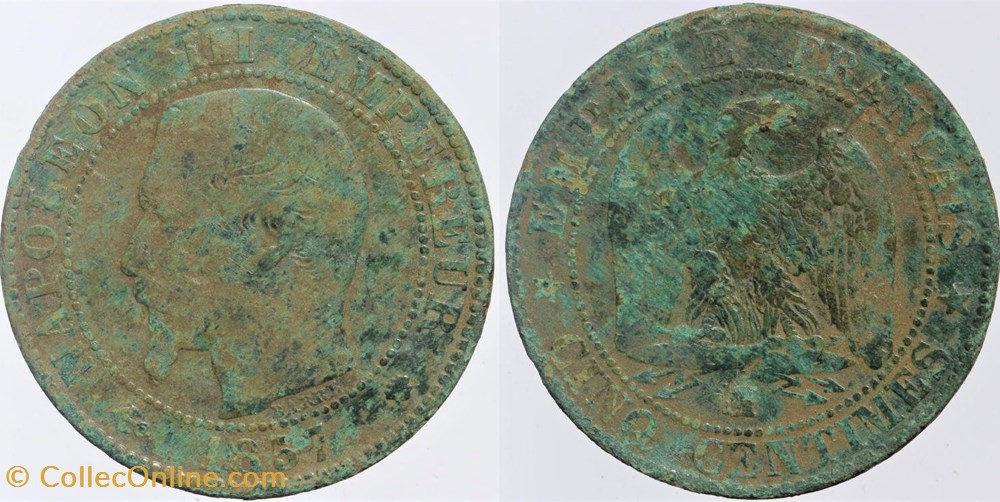 F-116 - Second Empire - 5 centimes - 1857 MA monnaies monde france f 116 second empire 5 centimes 1857 ma