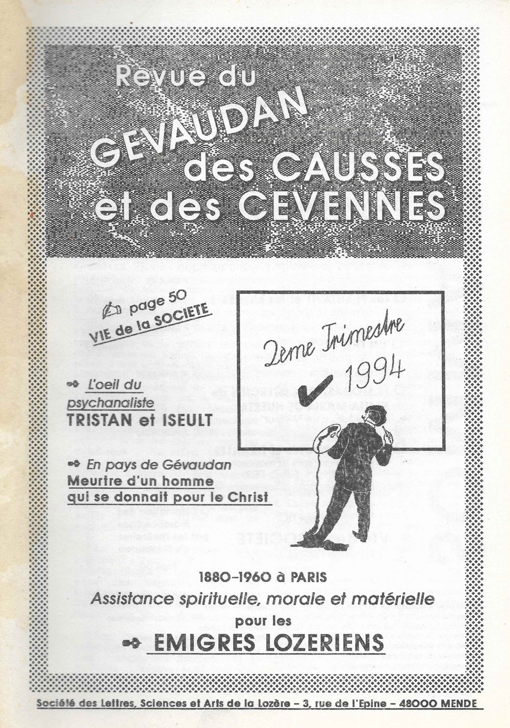1994 - Revue du Gévaudan des Causses et des Cévennes livres bd revues 1994 revue du gevaudan des causses et des cevennes