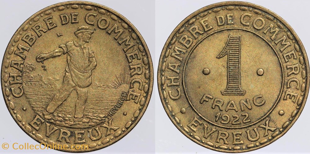 27 - Evreux - 1 franc monnaies monde france 27 evreux 1 franc