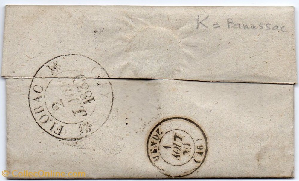 documents anciens marques postales europe 1839 cachet type 12 k decime rural
