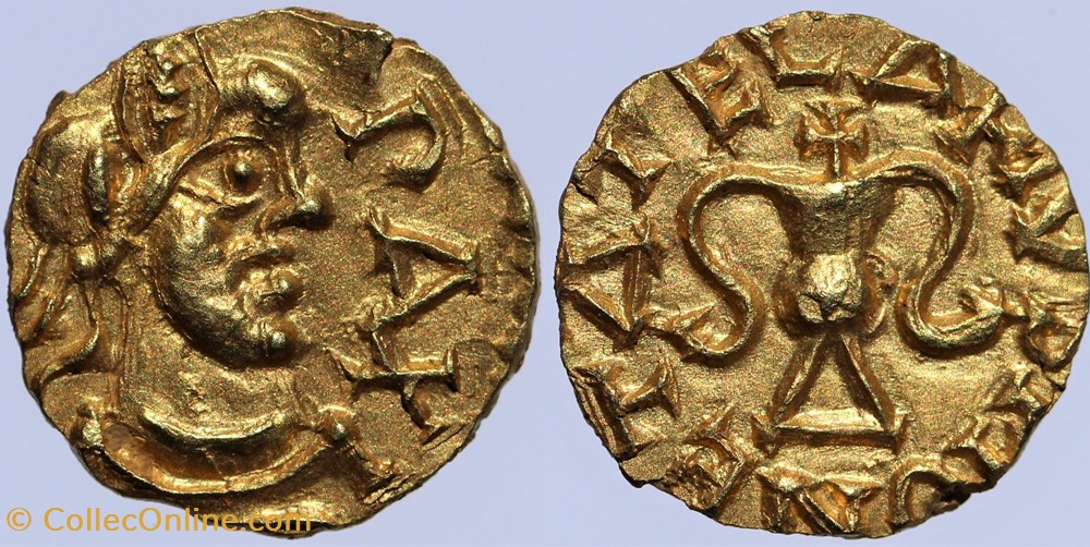 Banassac, type pour Elafius monnaies europe medievale royaumes francs banassac type pour elafius
