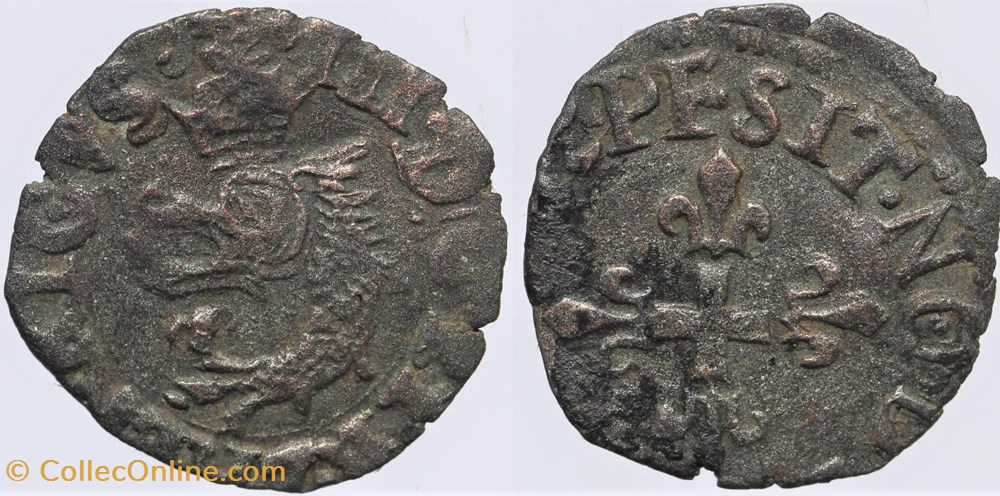 monnaies europe medievale france royales dy 1148 henri iii liard 1582 grenoble