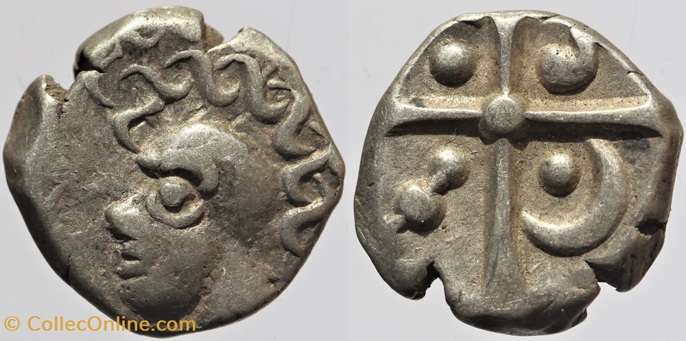 Volques Arécomiques - Drachme à la tête négroïde monnaies antiques av jc ap celtes volques arecomiques drachme a la tete negroide