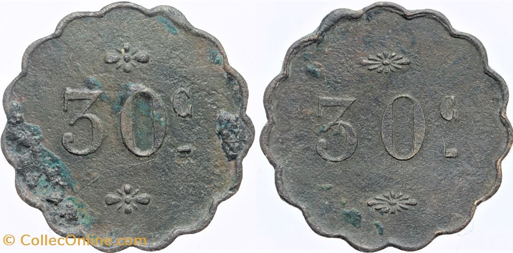 Jeton de 30 centimes monnaies monde france jeton de 30 centimes
