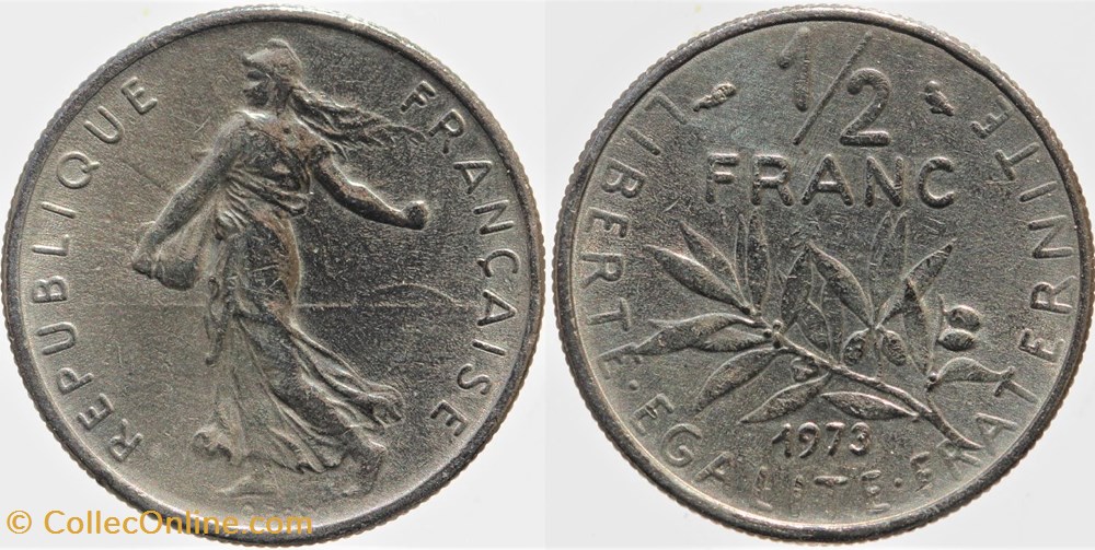 monnaies monde france f 198 roty 1 2 fr 1973