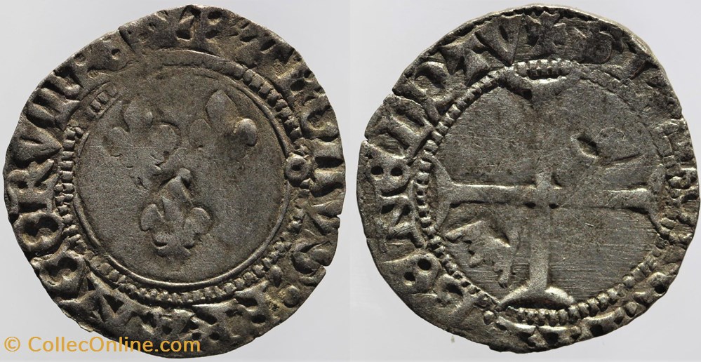 Dy 0465 - Charles VII - Petit blanc aux lis - Toulouse monnaies europe medievale france royales dy 0465 charles vii petit blanc aux lis toulouse