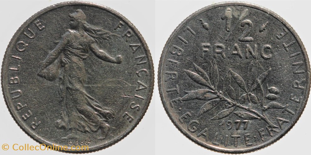 F-198 - Roty - 1/2 fr. - 1977 monnaies monde france f 198 roty 1 2 fr 1977